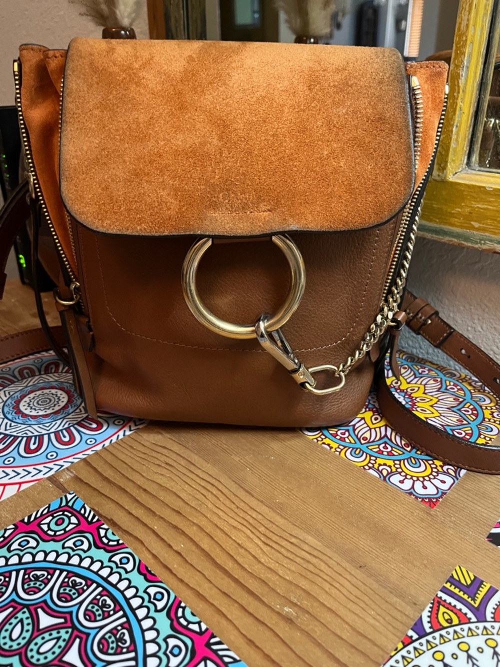 ChloeFaye Backpack Leather and Suede Small⭐️